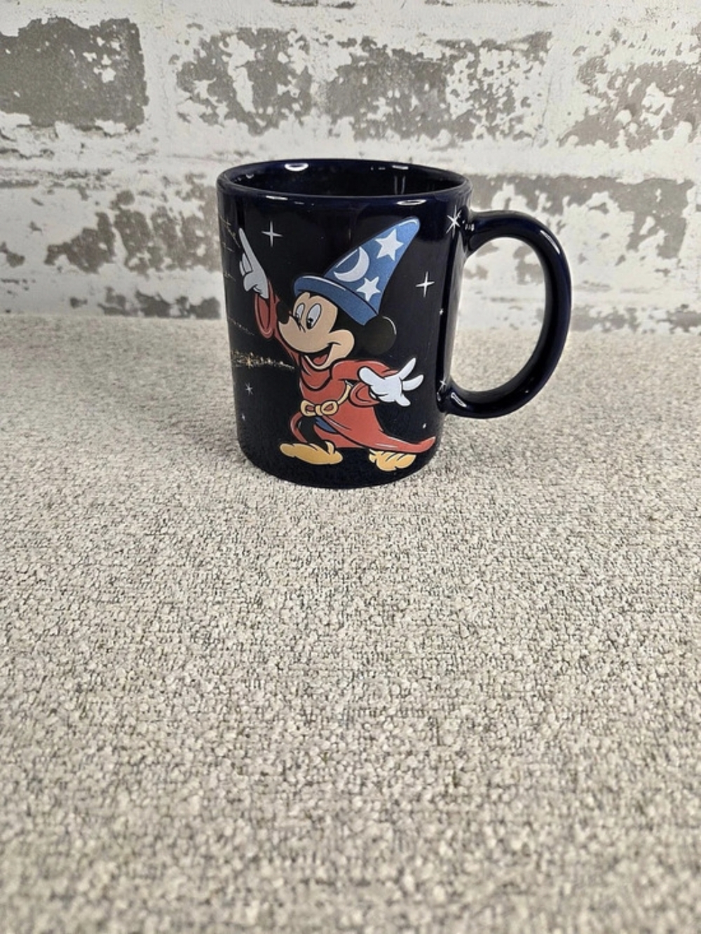 Vintage Disney Fantasia Sorcerer Mickey Mouse Blue Mug Stars
